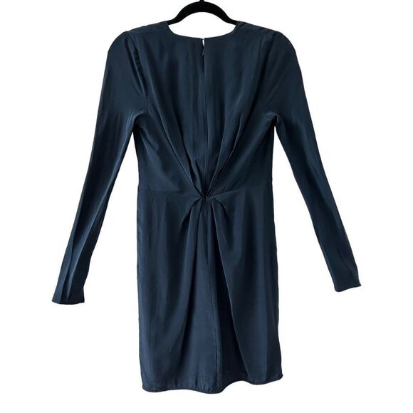 Zimmermann Long Sleeve V-Neck Twist Silk Sheath Dress Blue Women’s Size 6 - Picture 5 of 8